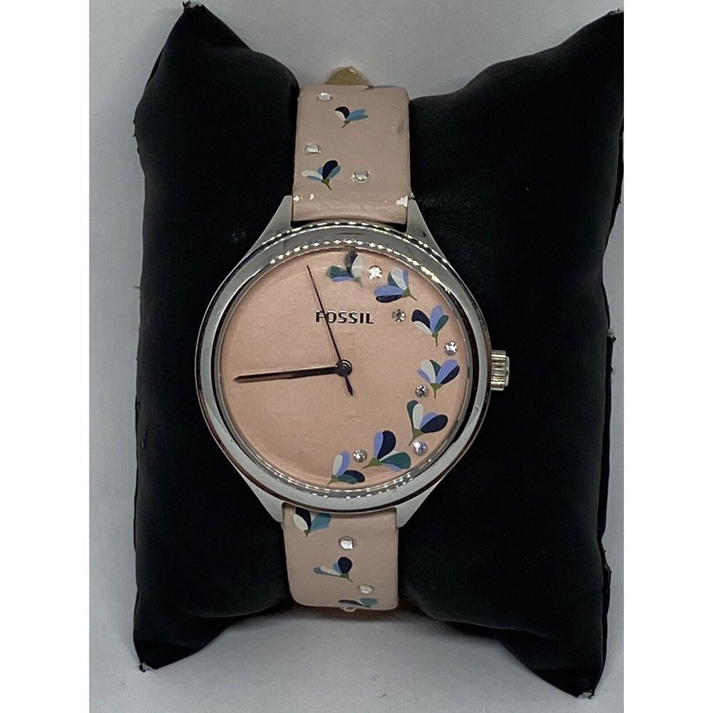 Fossil Suitor BQ3475 Women's Pink Leather Analog Dial Quartz Wrist Watch UC27